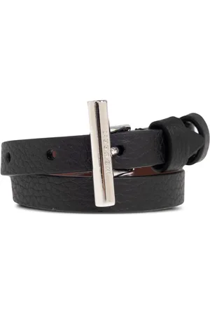 Alexander McQueen Pulsera con doble tira y barra en T