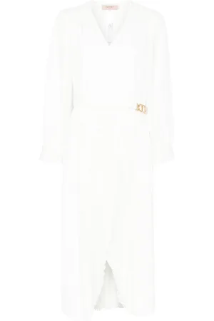 Twin-Set Vestido midi con diseño cruzado