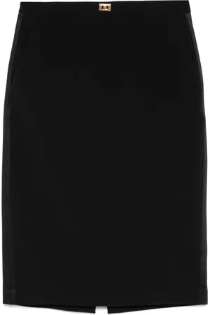 Elisabetta Franchi Falda midi con ribete satinado