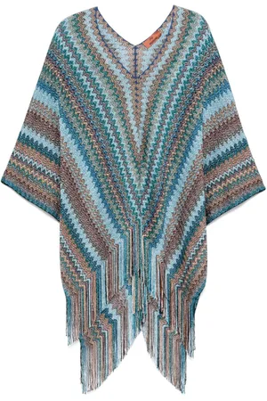 Missoni Poncho entretejido en zigzag
