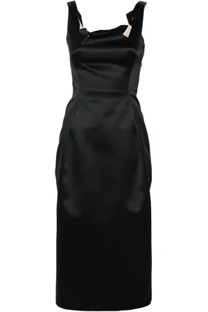 Viktor & Rolf Vestido midi con bordes sin rematar