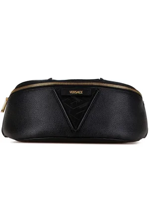 VERSACE Cangurera 21st Century Leather V Greca Signature