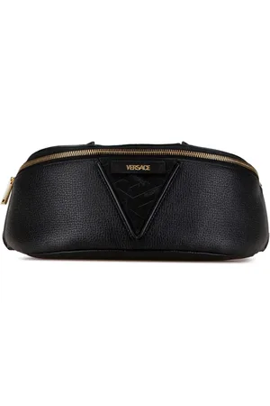 VERSACE Cangurera 21st Century Leather V Greca Signature