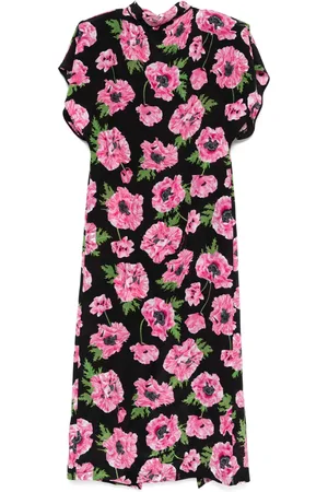 Stella McCartney Vestido largo con amapolas estampadas