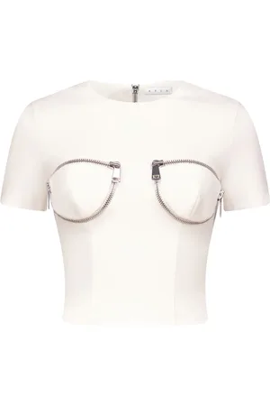 AREA Playera estilo bustier con cierre