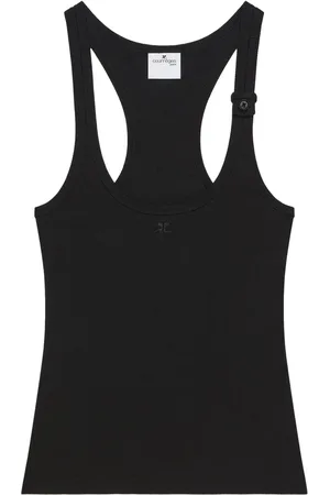 Courrèges Camiseta tejida de canalé 90