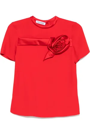 DICE KAYEK Playera con rosas bordadas