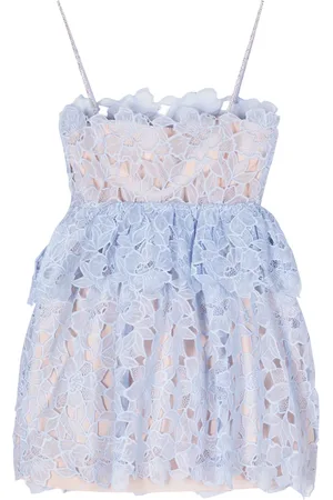 Self-Portrait Vestido corto transparente con encaje
