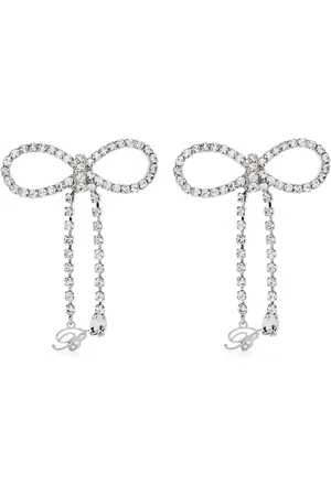 BLUMARINE Aretes con moño de strass