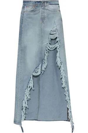 Vetements Falda de mezclilla drapeada