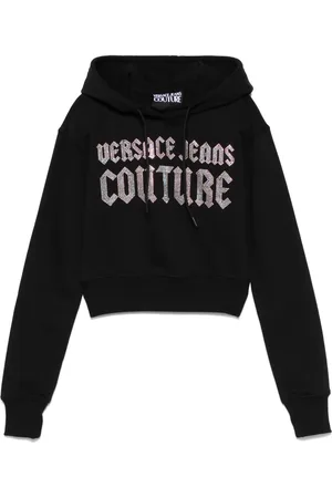 VERSACE Hoodie con logo de strass