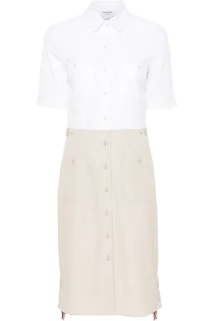 Thom Browne Vestido camisero con diseño color block