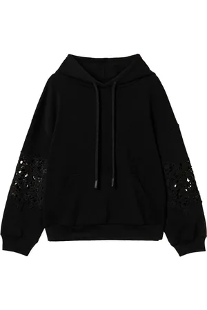 Twin-Set Hoodie con detalle de macramé