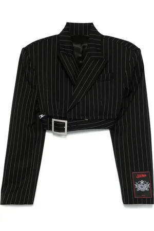 Jean Paul Gaultier Blazer corto con estampado de rayas diplomáticas
