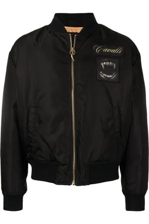 Roberto Cavalli Chamarra bomber con aplique del logo