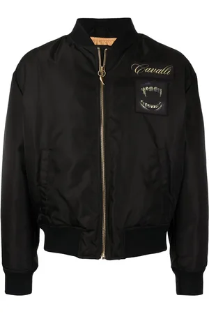 Roberto Cavalli Chamarra bomber con aplique del logo