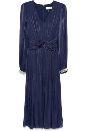 NISSA Vestido midi plisado de gasa