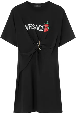 VERSACE Vestido corto con logo estampado