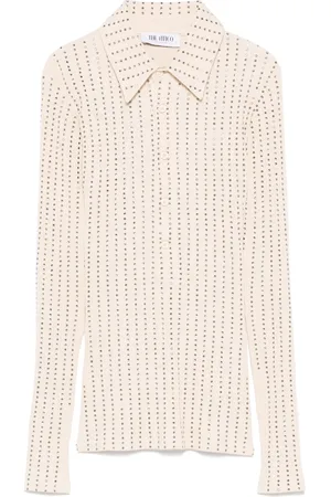 The Attico Playera tipo polo con detalles de strass