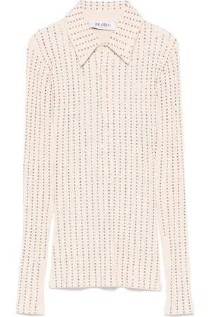 The Attico Playera tipo polo con detalles de strass