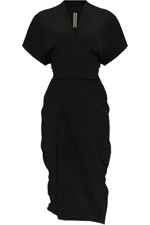 Rick Owens Vestido midi con diseño cruzado