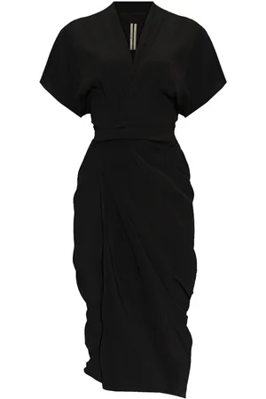 Rick Owens Vestido midi con diseño cruzado