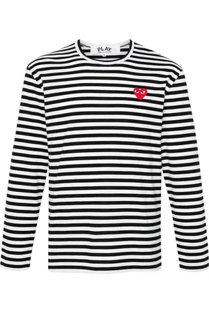 Comme des Garçons Playera con motivo de rayas