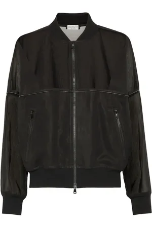 Brunello Cucinelli Chamarra bomber con detalle de cadena Monili