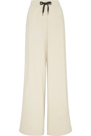 Brunello Cucinelli Pantalones anchos con cordones en la pretina