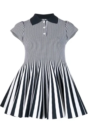 Loewe Vestido corto estilo playera tipo polo con rayas estampadas