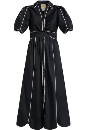 Farm Rio Vestido midi con ribete en contraste