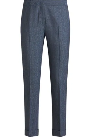 Etro Pantalones de vestir con motivo geométrico