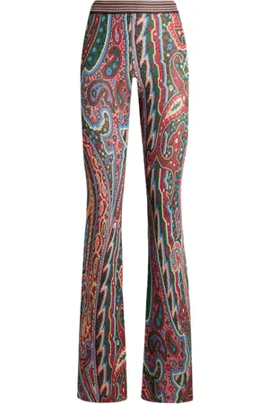 Etro Pantalones tejidos con motivo de cachemira