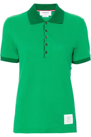 Thom Browne Playera tipo polo con motivo de rayas y parche del logo
