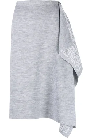 Fendi Falda tejida asimétrica