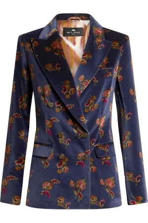Etro Blazer de terciopelo con estampado floral