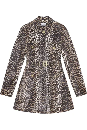 Ganni Vestido con estampado de leopardo