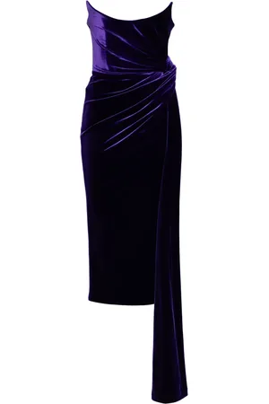 ALEX PERRY Vestido midi de terciopelo