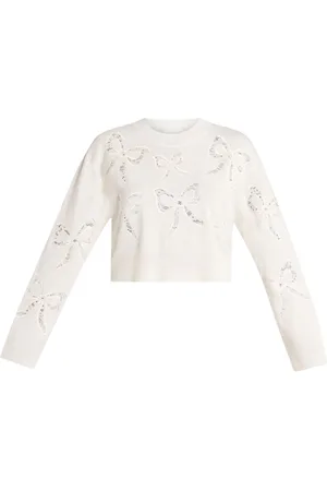 LOVESHACKFANCY Suéter con aberturas y moño