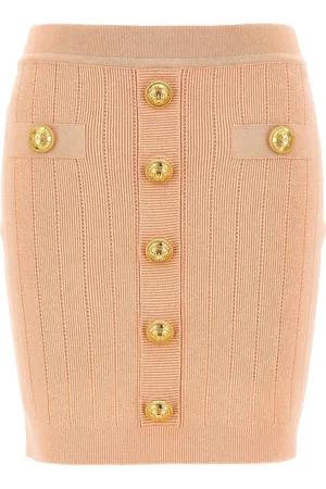 Balmain Falda midi tejida con botones