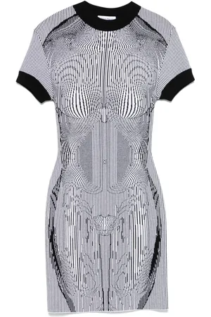 Jean Paul Gaultier Vestido corto con motivo de anatomía en intarsia
