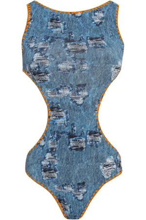 Brigitte Traje de baño con estampado de mezclila
