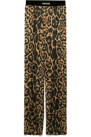 Tom Ford Pantalones con estampado de leopardo