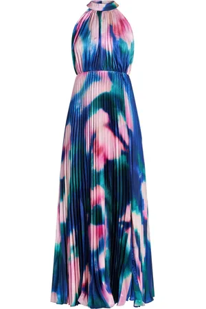 MONIQUE LHUILLIER Vestido largo con diseño plisado