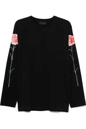 Simone Rocha Playera manga larga con estampado de clavel