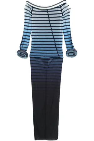 Jean Paul Gaultier Vestido largo con motivo de rayas