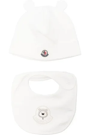 Moncler Set de gorro y babero con motivo de oso