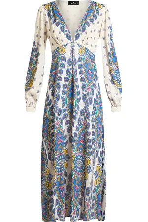 Etro Vestido midi con estampado de cachemira