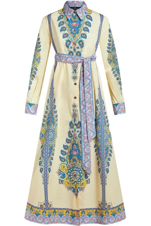 Etro Vestido camisero con estampado de cachemira