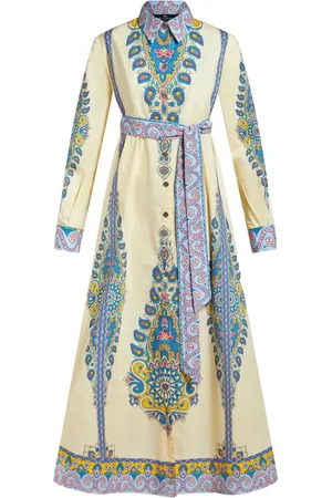 Etro Vestido camisero con estampado de cachemira